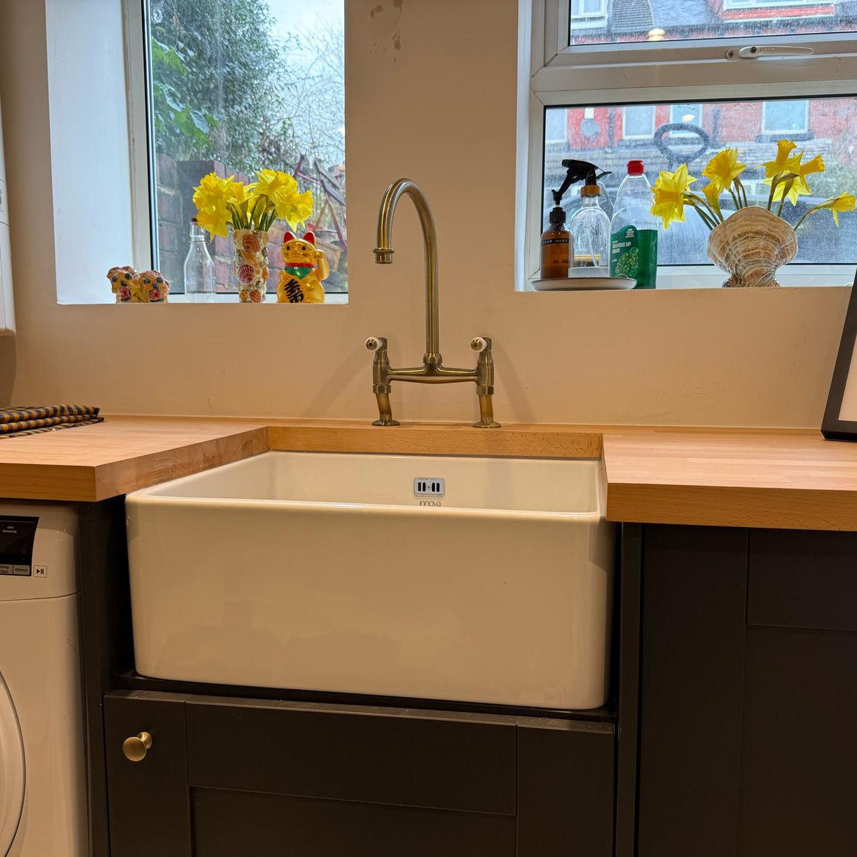 Belfast sink and mixer tap fitted_